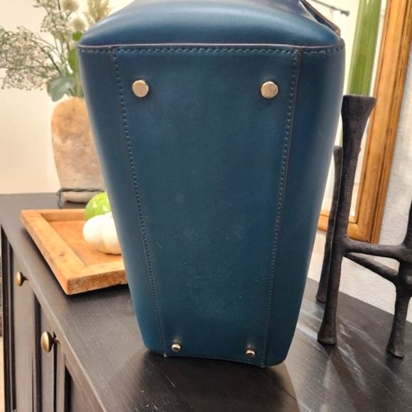 KATE SPADE Putnam Drive Nelle Leather Tote, Teal Blue, Women's OS - Picture 9 of 10